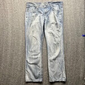 Kenneth Cole Reaction Jeans Mens 36x32 Blue‎ Fits 38x32 Bootcut Light Wash Denim